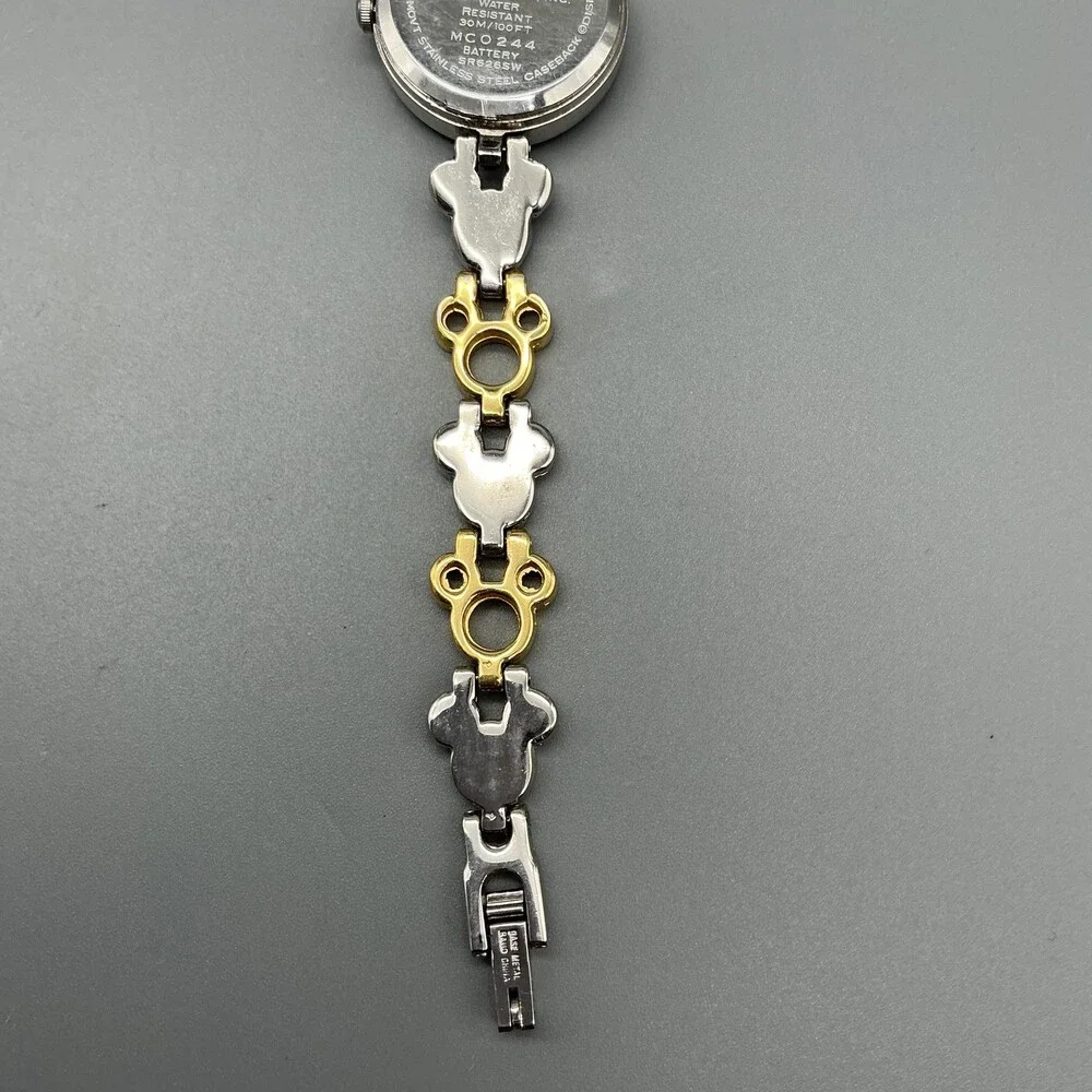 Disney SII Womens Watch 22mm Mickey Mouse Dial Two Tone New Battery 6.75